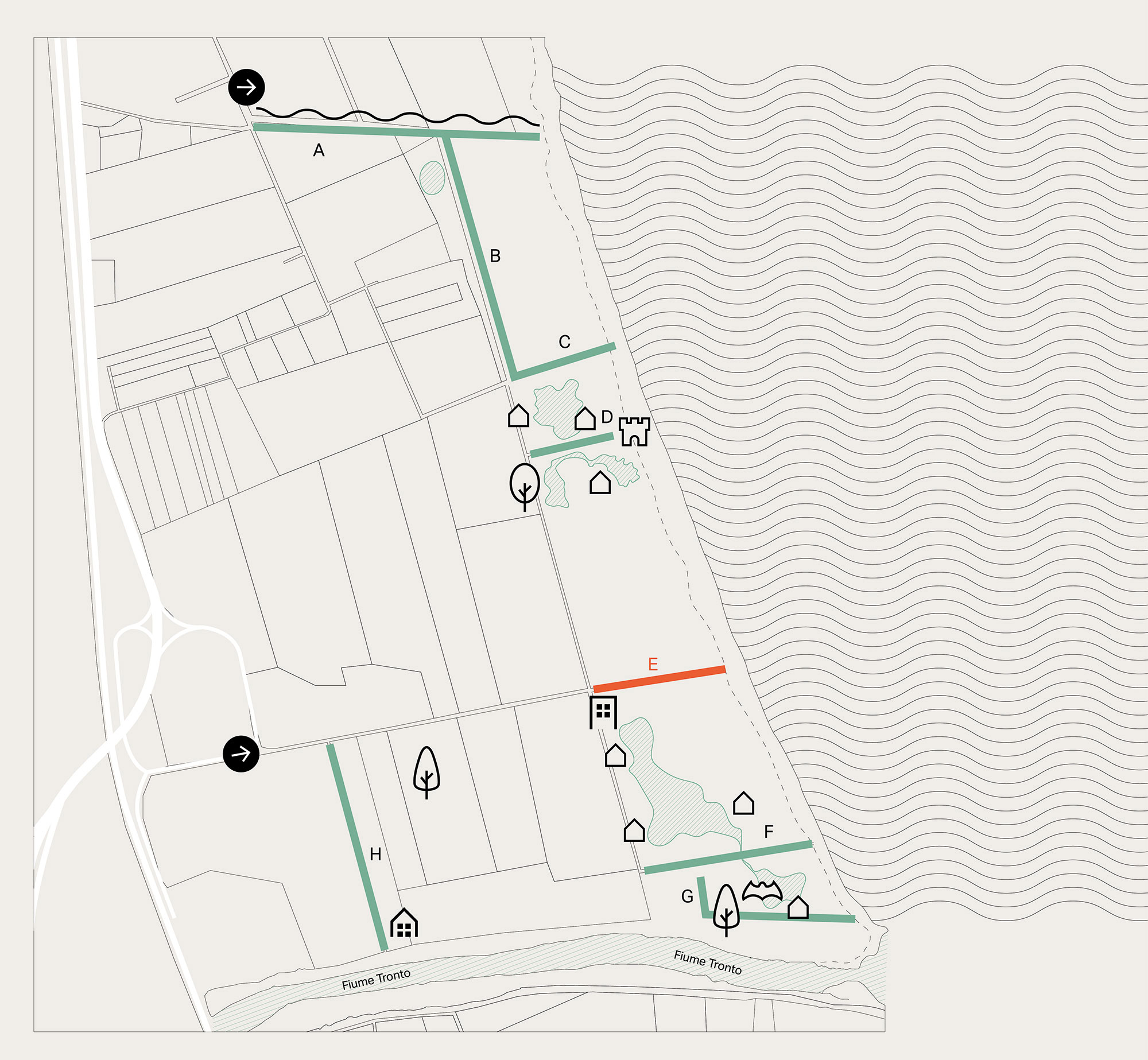 Mappa Sentiero del Palazzo | Riserva Sentina | San Benedetto del Tronto